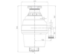 Sinks drtič výkon 375W, 1300ml