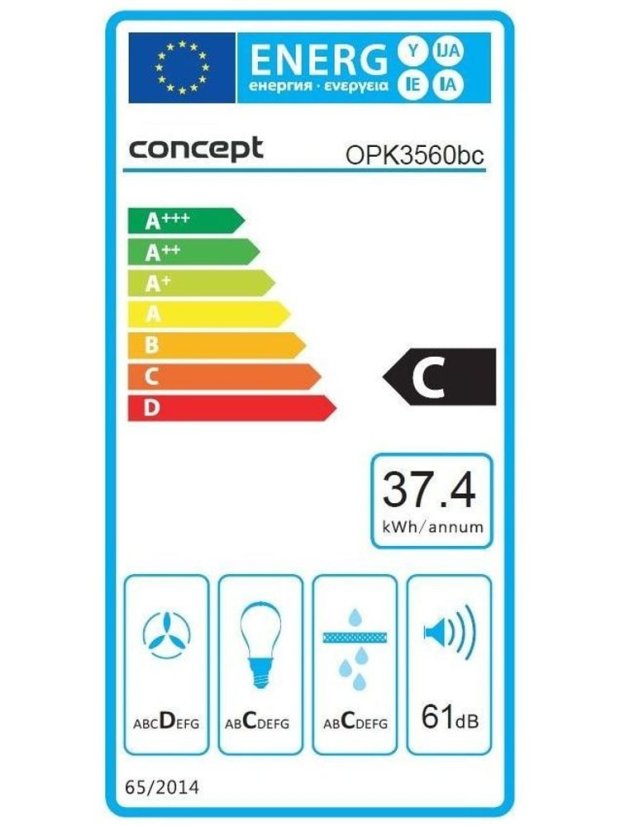 Concept OPK3560bc komínová digestoř černá 60 cm