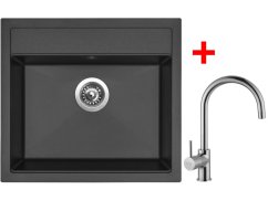 Set Sinks Solo 560 Pureblack + Vitalia Set Sinks Solo 560 Pureblack + Vitalia