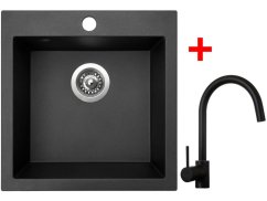Set Sinks Viva 455 Metalblack + Vitalia čierná matná Set Sinks Viva 455 Metalblack + Vitalia čierná matná