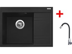 Sinks RIM 650 L Metalblack + Elasta nerez/čierná