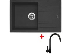 Set Sinks Linea 780 Granblack + Vitalia čierna matná Set Sinks Linea 780 Granblack + Vitalia čierna matná