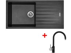 Set Sinks Perfecto 1000 Metalblack + Vitalia Metalblack - 1