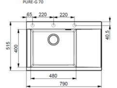 Granitový drez Alveus PURE-G 70 L beton A80 QC Granitový drez Alveus PURE-G 70 L beton A80 QC