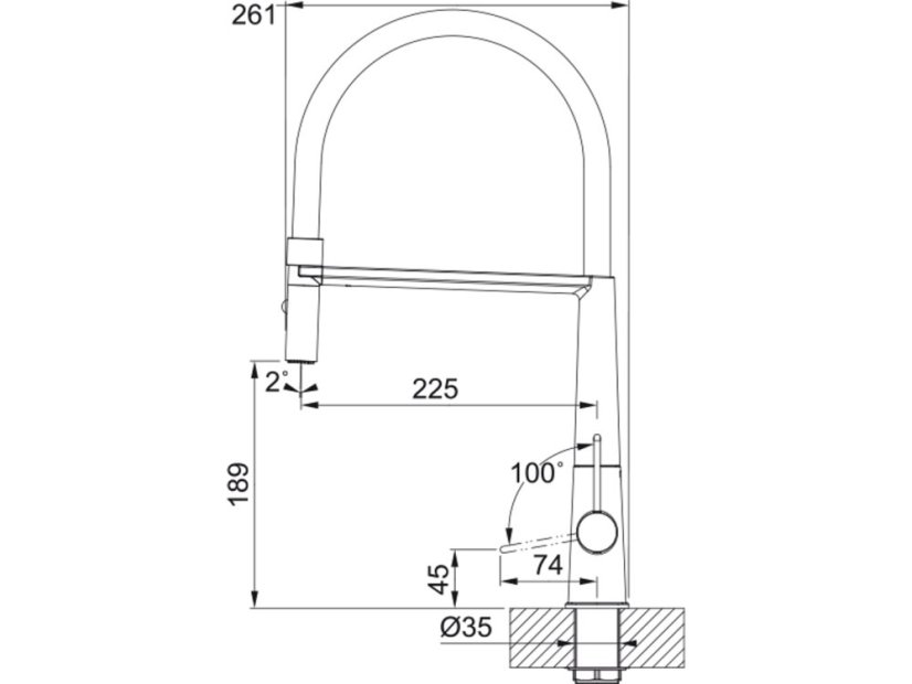 Dřezová baterie Franke FG 0598.901 ICON SEMI PRO Matná černá - 19