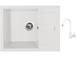 Set Sinks AMANDA 650 Milk + baterie Sinks MIX 35 Milk Set Sinks AMANDA 650 Milk + baterie Sinks MIX 35 Milk
