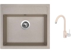 Set Sinks SOLO 560 Avena + baterie Sinks MIX 35 Avena Set Sinks SOLO 560 Avena + baterie Sinks MIX 35 Avena
