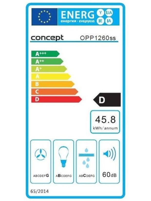 Concept OPP1260ss podvěsná digestoř bílá 60 cm - obrázek 5