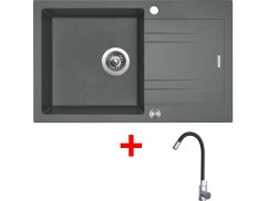 Sinks LINEA 780 XC Titanium + Elasta nerez/černá