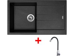 Set Sinks Amanda 860 Metalblack + Elasta nerez/černá