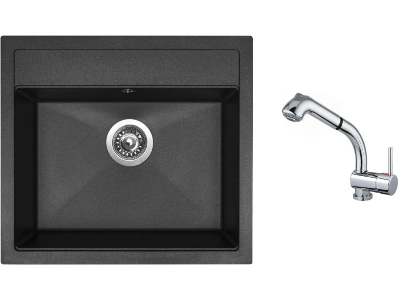 Set Sinks SOLO 560 Granblack + baterie Sinks MIX 3 S Chrom